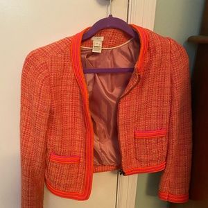 J.crew size 4 pink and orange tweed blazer